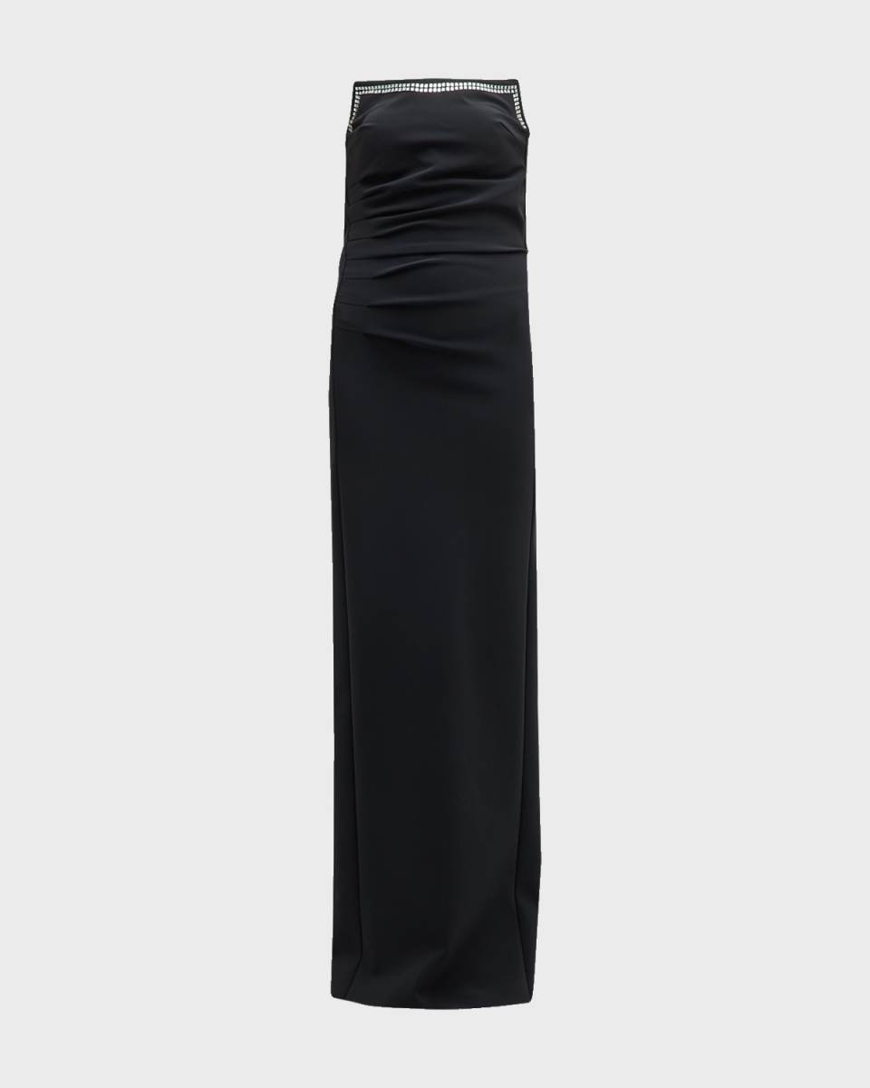 Everly Strapless Rhinestone-Embellished Gown